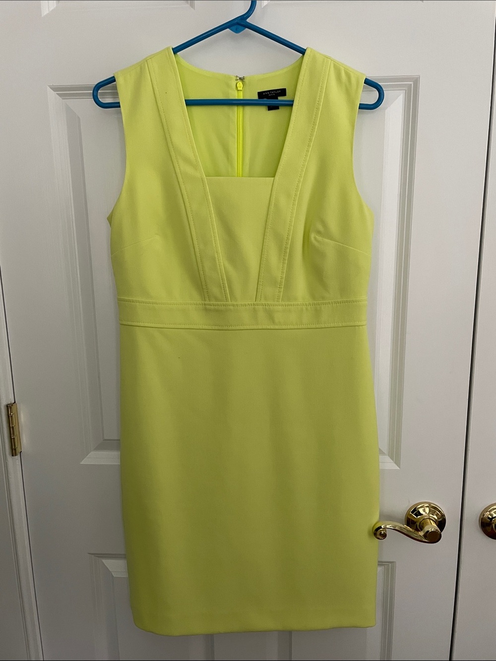 Ann Taylor Petites lemon yellow Sleeveless Sheath Dress size 6P